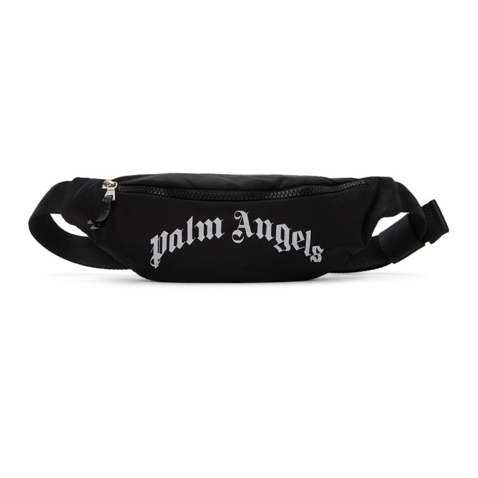 Palm Angels Kids Black Curved Logo Belt Bag