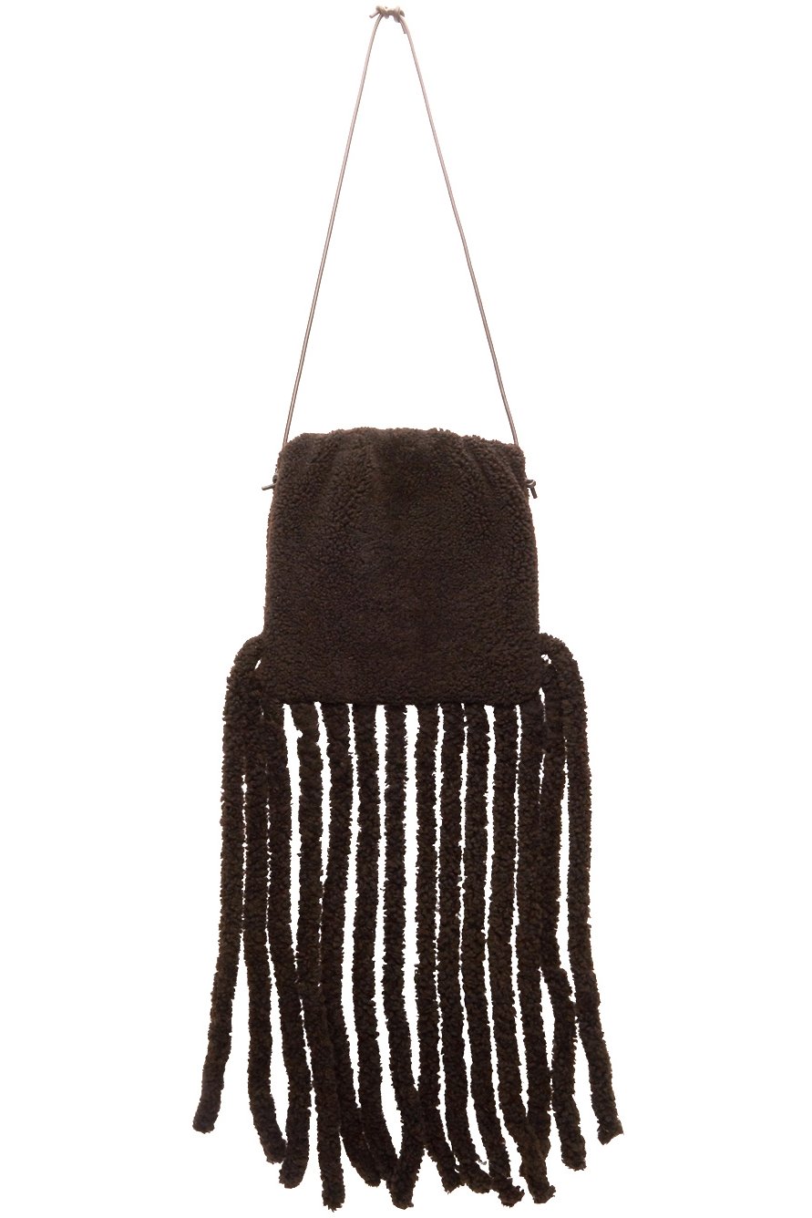 Bottega Veneta - Sac en peau retournée brun 'The Fringe'