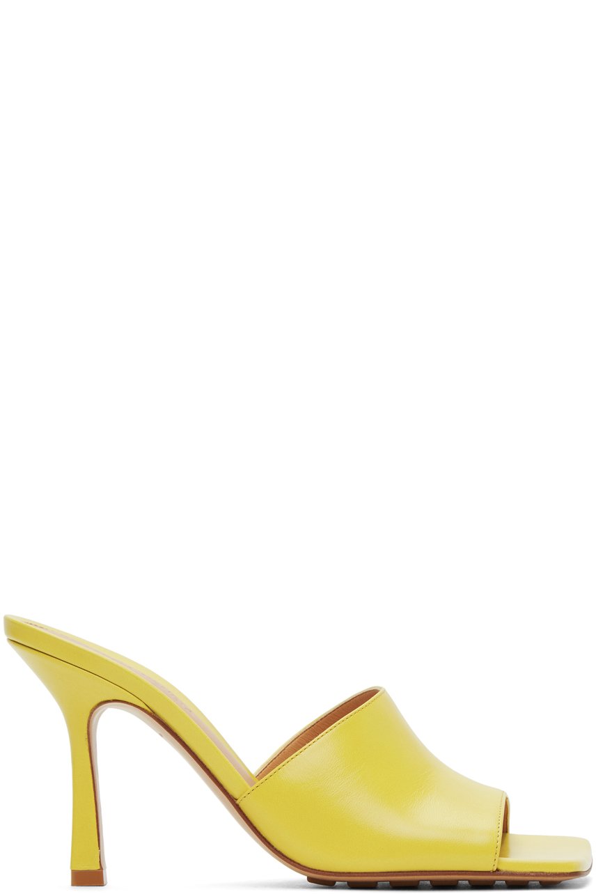 Bottega Veneta - Sandales à talon aiguille jaunes à bride extensible