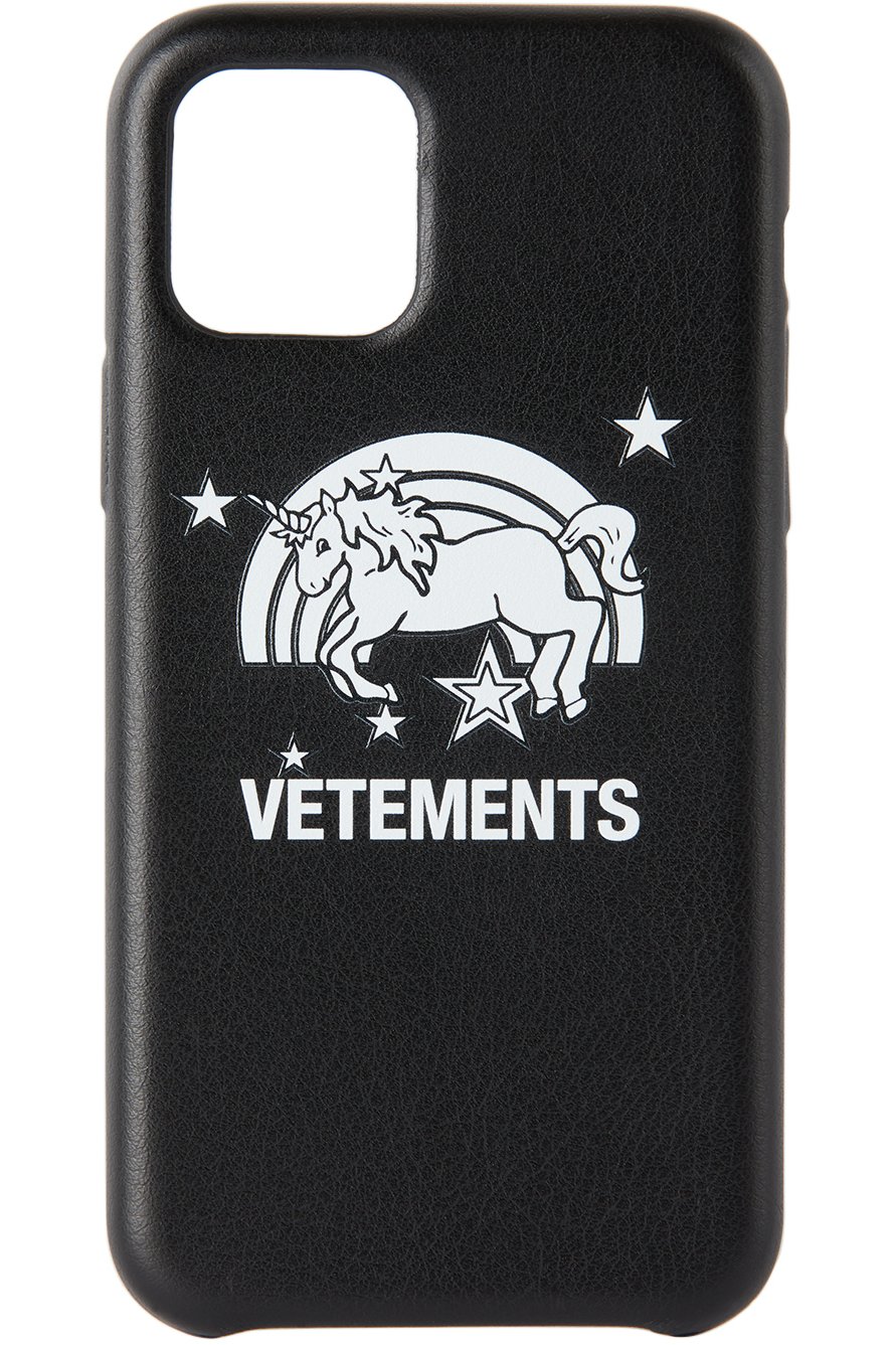 VETEMENTS - Étui pour iPhone 11 Pro noir Unicorn
