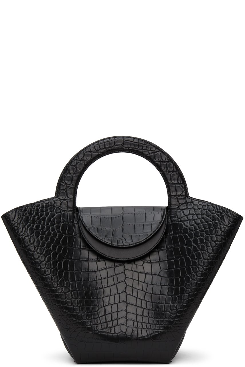 Bottega Veneta - Cabas noir embossé façon croco