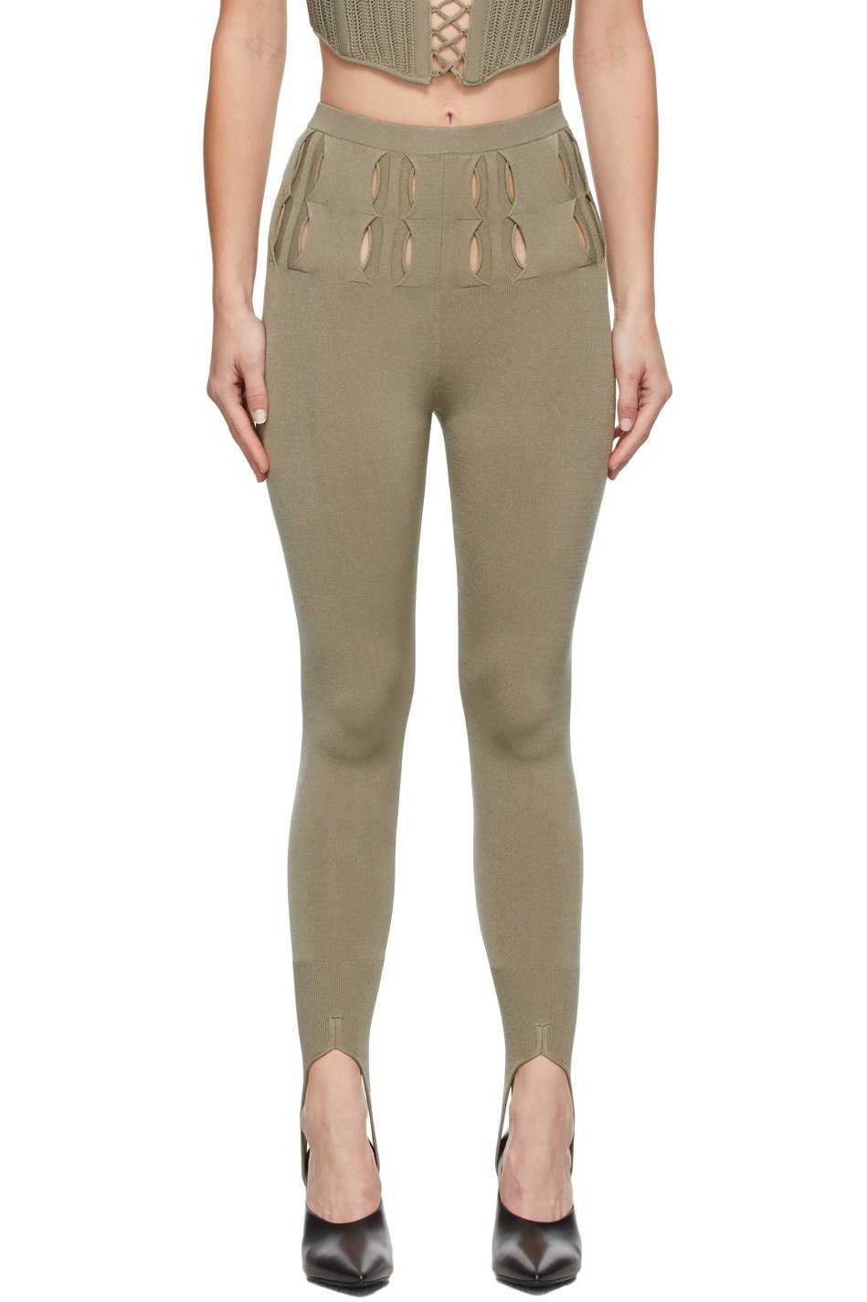 Dion Lee - Legging kaki à sous-pieds