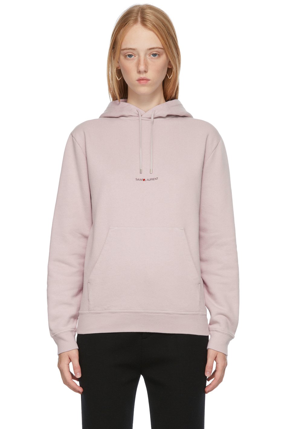 Saint Laurent - Pull à capuche Rive Gauche mauve