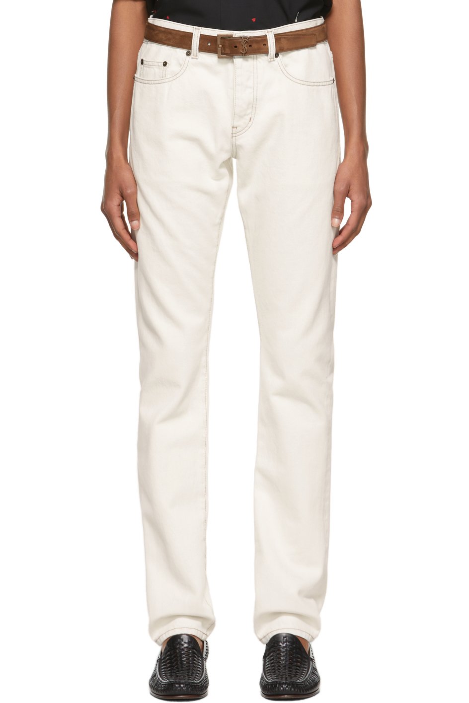 Saint Laurent - Off-White Slim-Fit Jeans