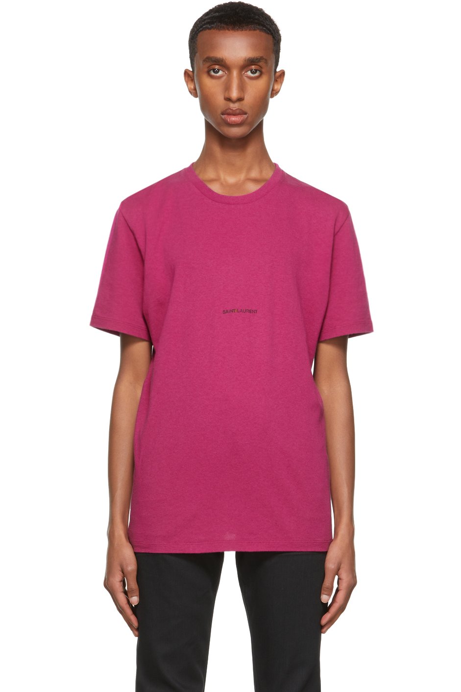 Saint Laurent - Pink Rive Gauche Logo T-Shirt