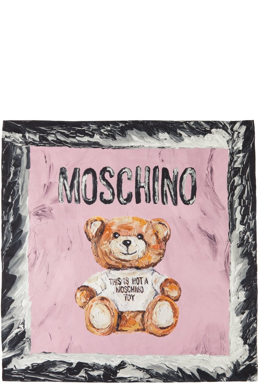 Moschino - 멀티컬러 페인트 베어 스카프