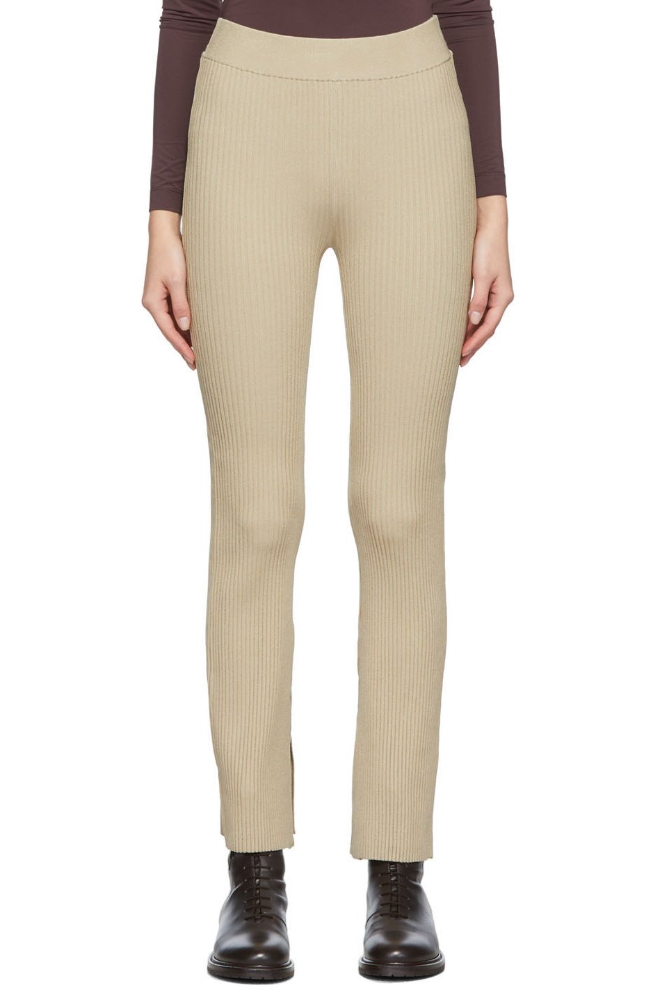 House of Dagmar - Legging Shiloh beige à fentes