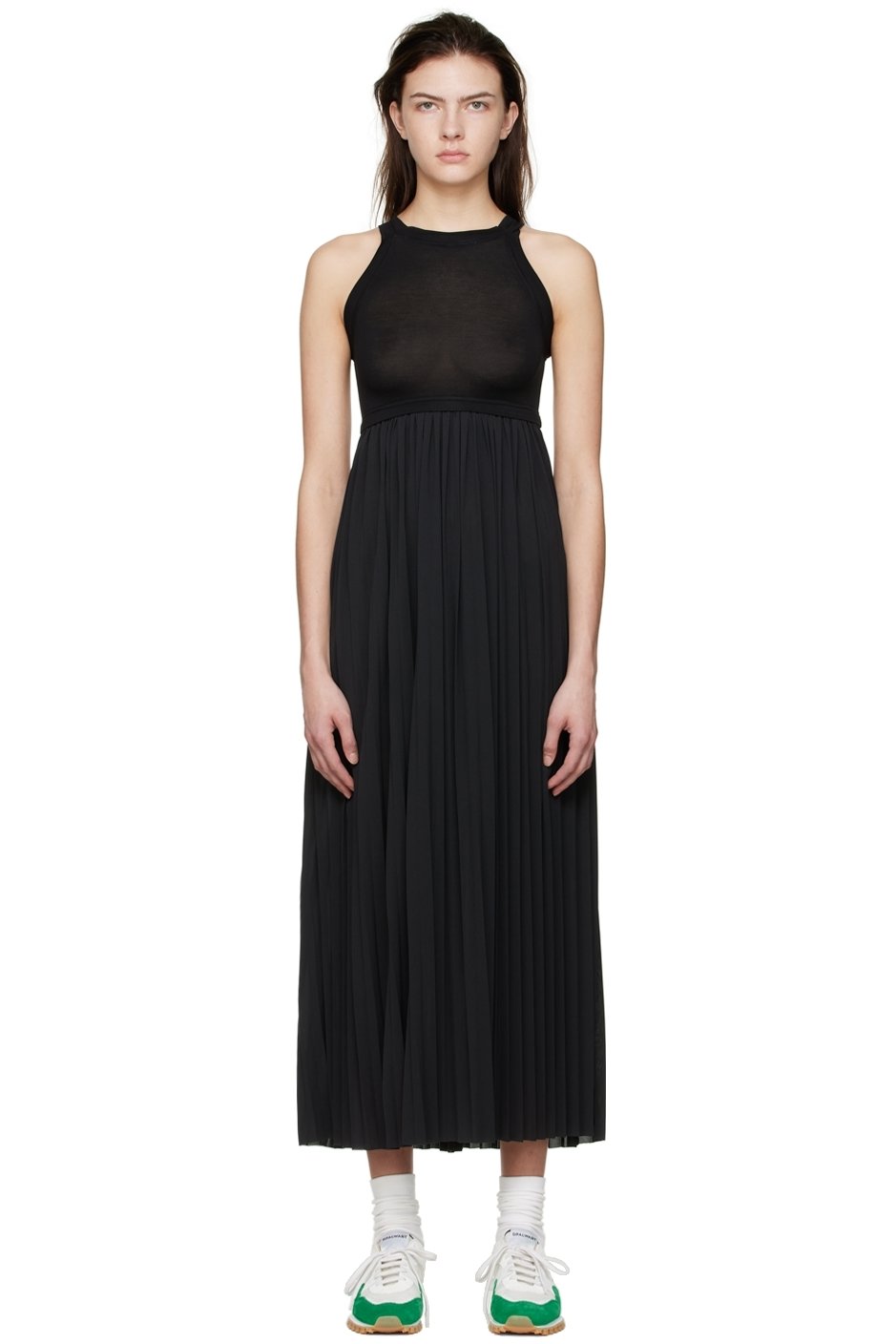 VAARA - Robe midi noire en polyester