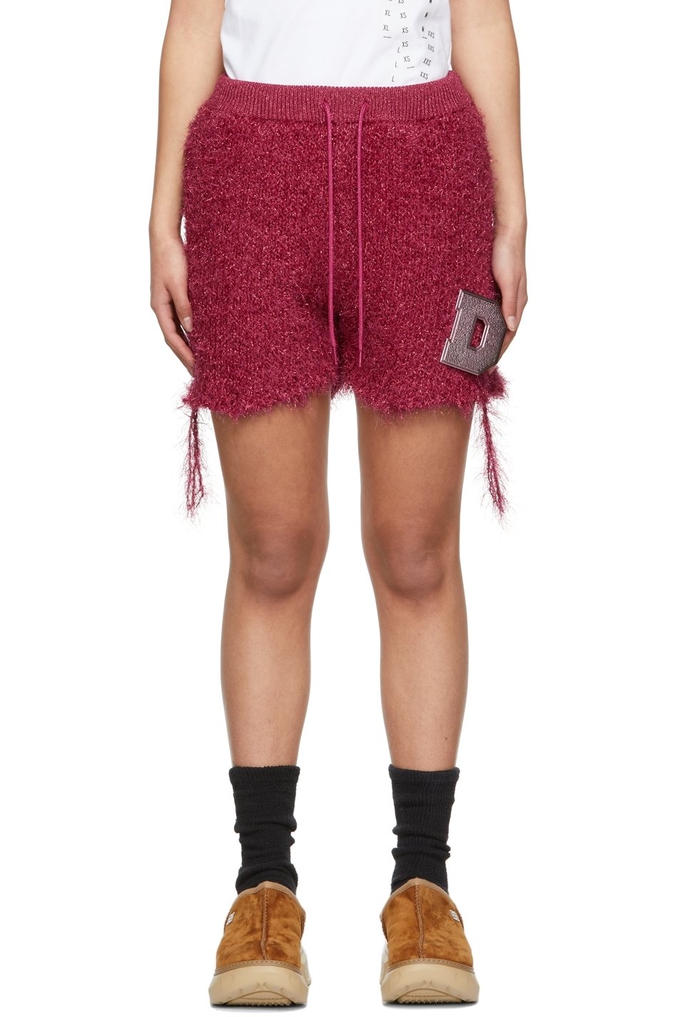 doublet - Short rose en nylon technique à logo métallique