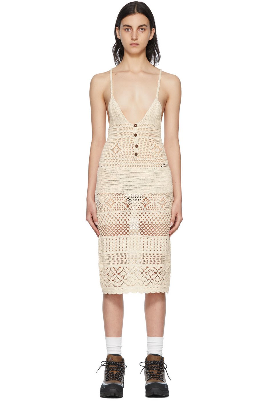 Akoia - Robe midi Esme blanc cassé