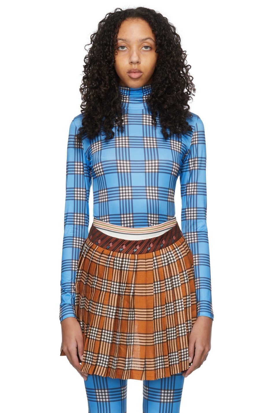 SHUTING QIU - T-shirt bleu en polyester