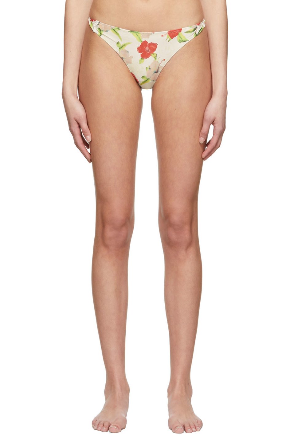 GANNI - Culotte de bikini torsadée blanc cassé
