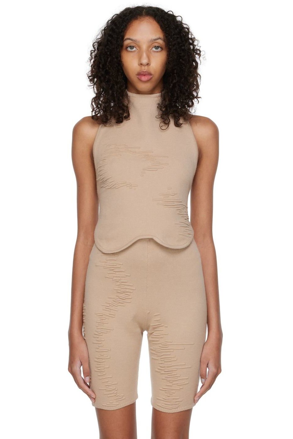 SELASI - Débardeur beige édition KBN Knitwear exclusif à SSENSE