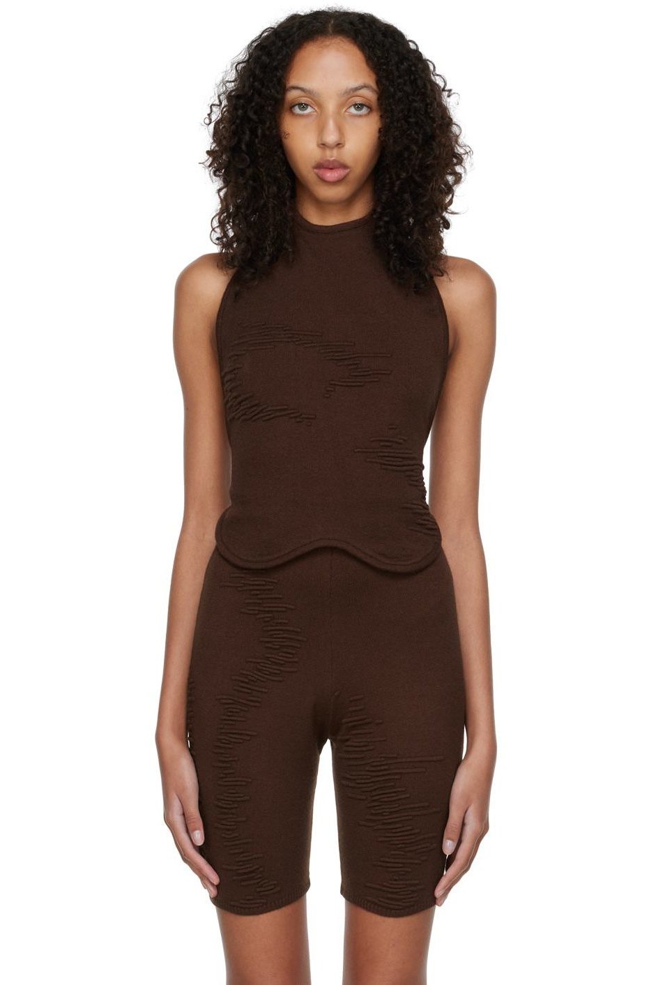 SELASI - Débardeur brun édition KBN Knitwear exclusif à SSENSE