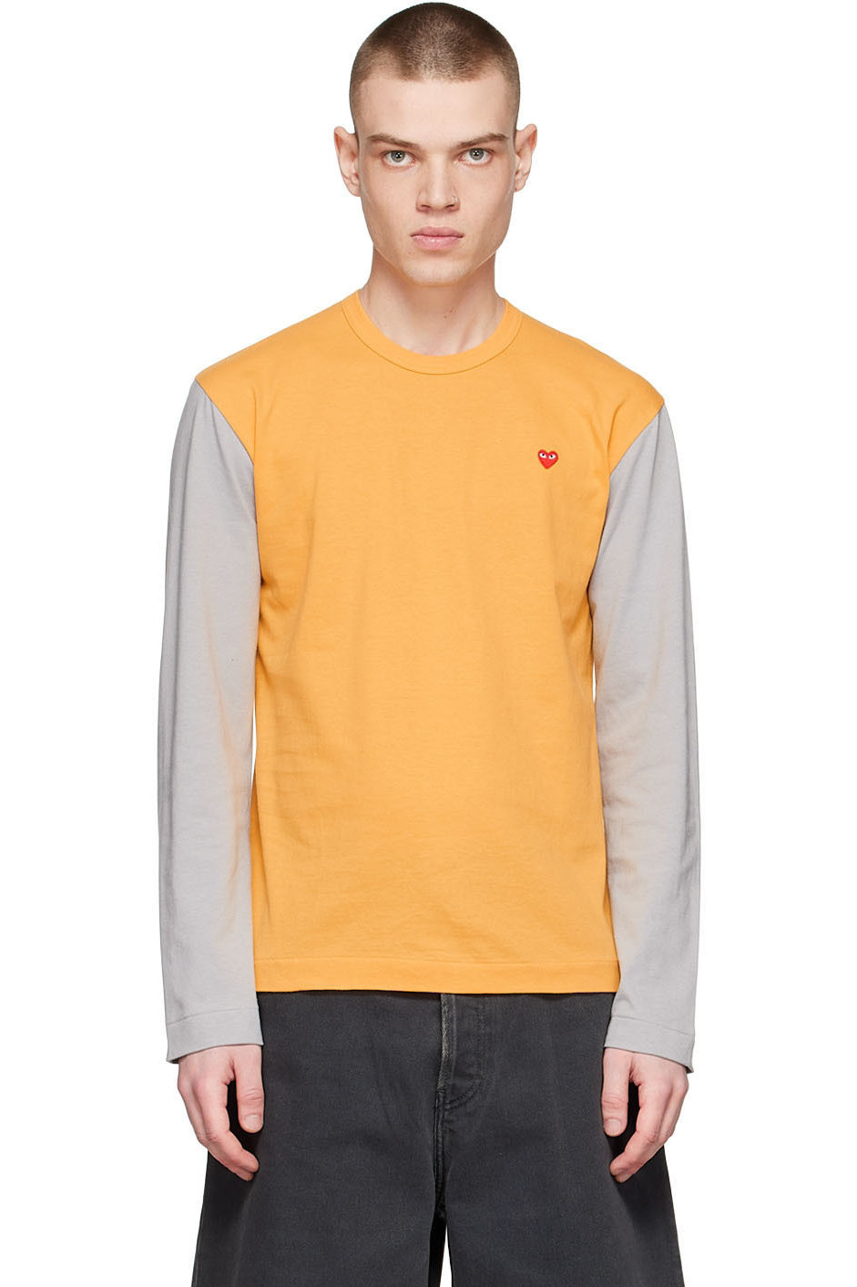 COMME des GARÇONS PLAY - Yellow Cotton Long Sleeve T-Shirt
