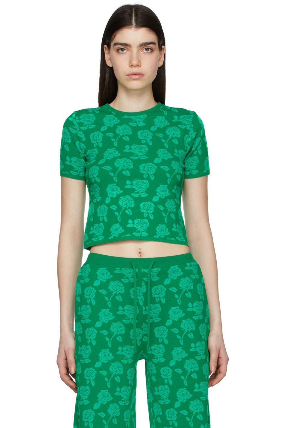 Pushbutton - Green Polyester T-Shirt
