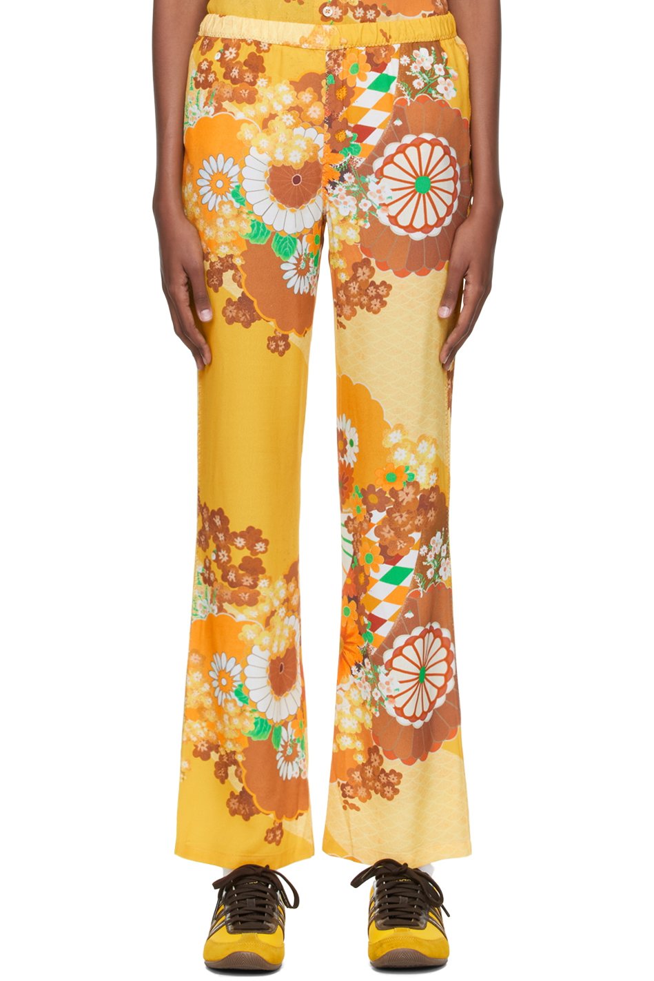 ERL - Pantalon de survêtement jaune en viscose