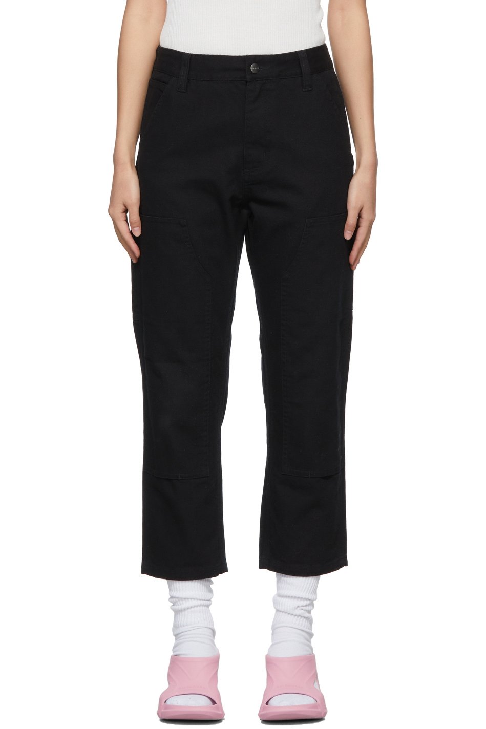 WARDROBE.NYC - Pantalon WIP noir en coton bio édition Carhartt