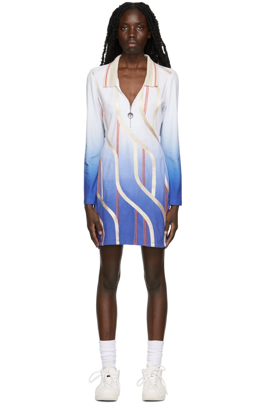 Ahluwalia - Robe polo bleue en coton bio