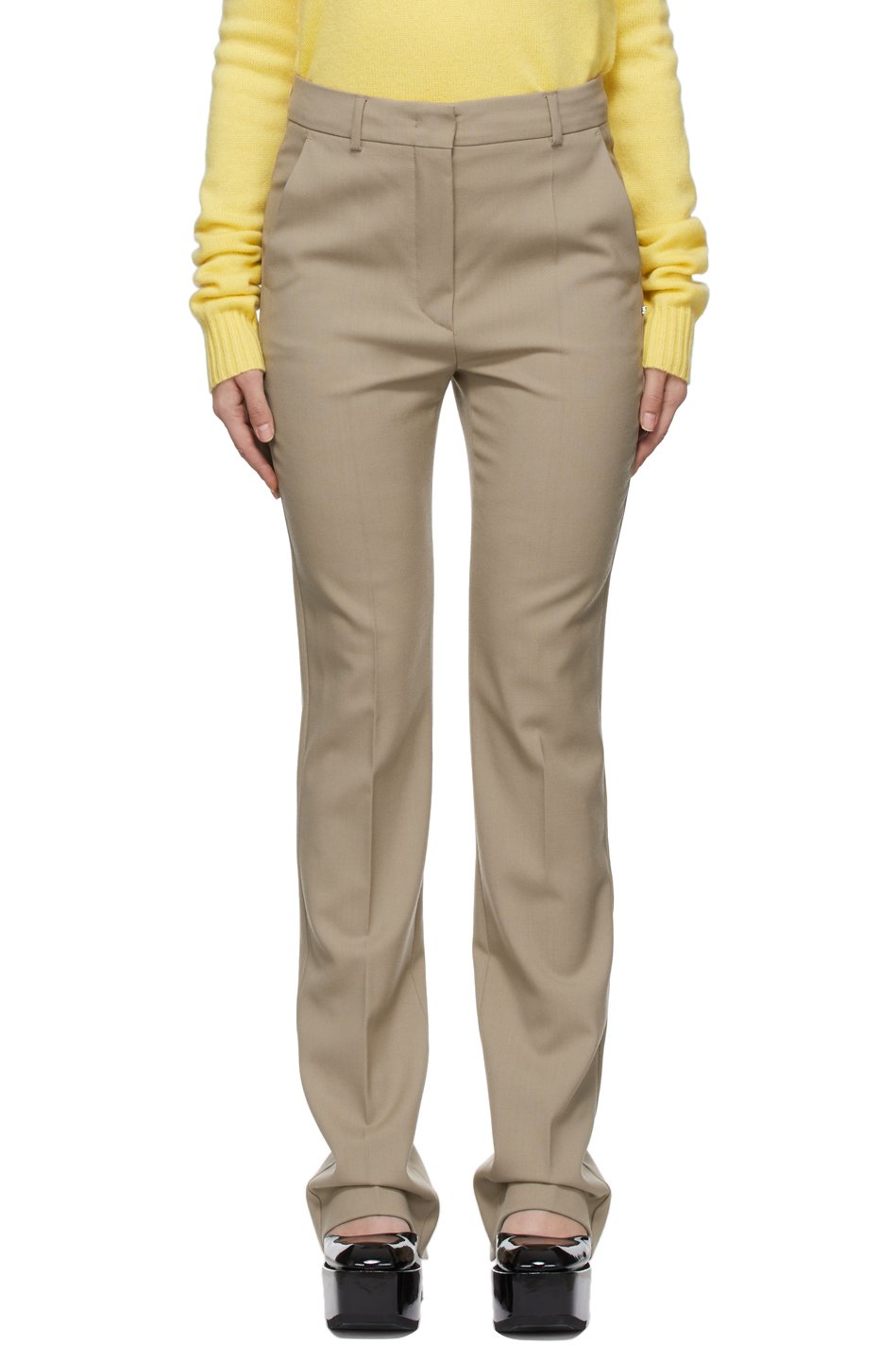 Sportmax - Pantalon Simone brun claire en laine
