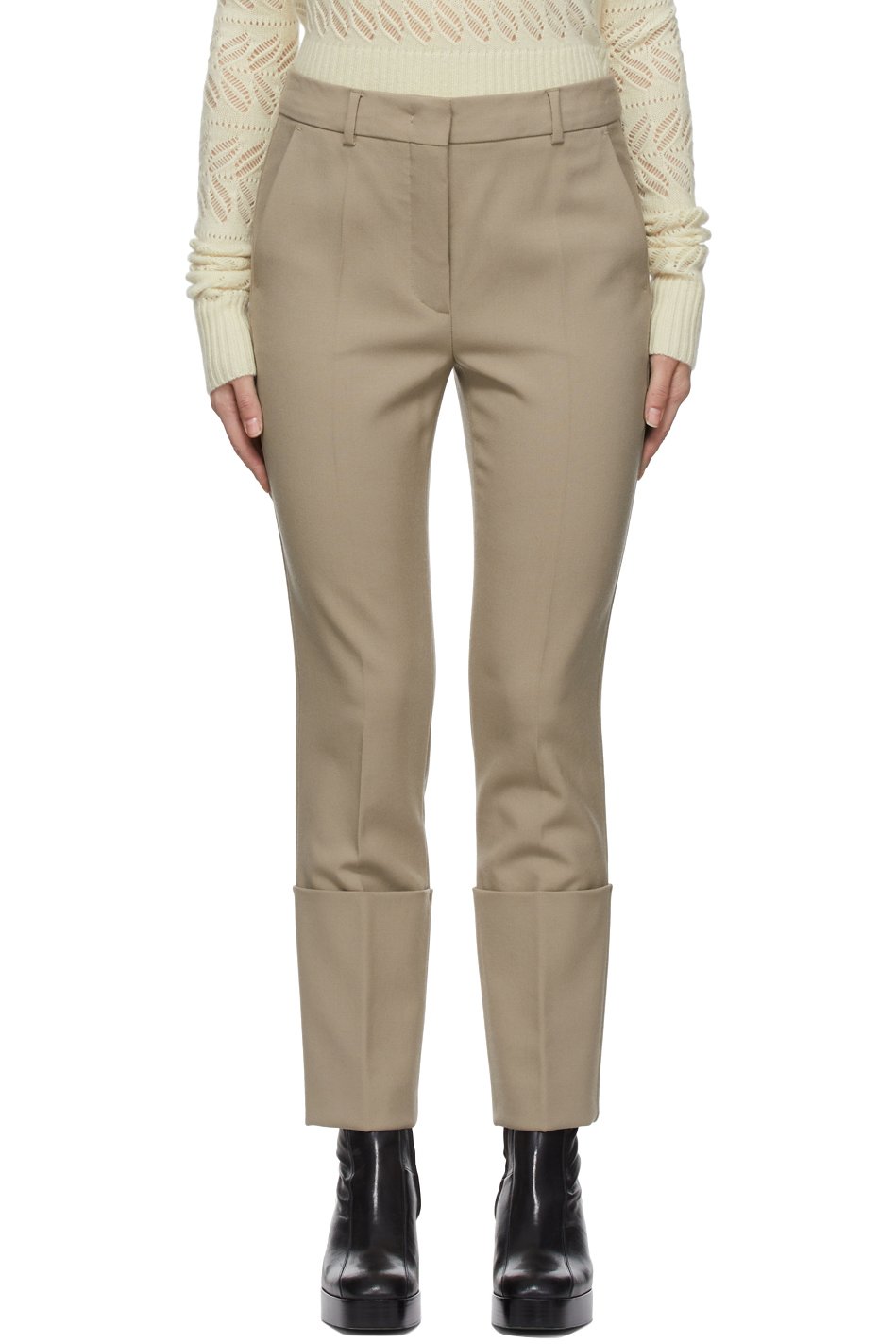 Sportmax - Pantalon Peonie beige en laine