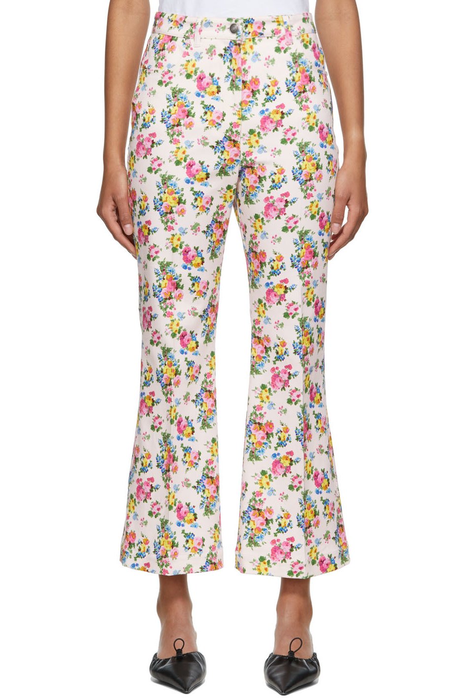 Sportmax - Pantalon rose à motif graphique