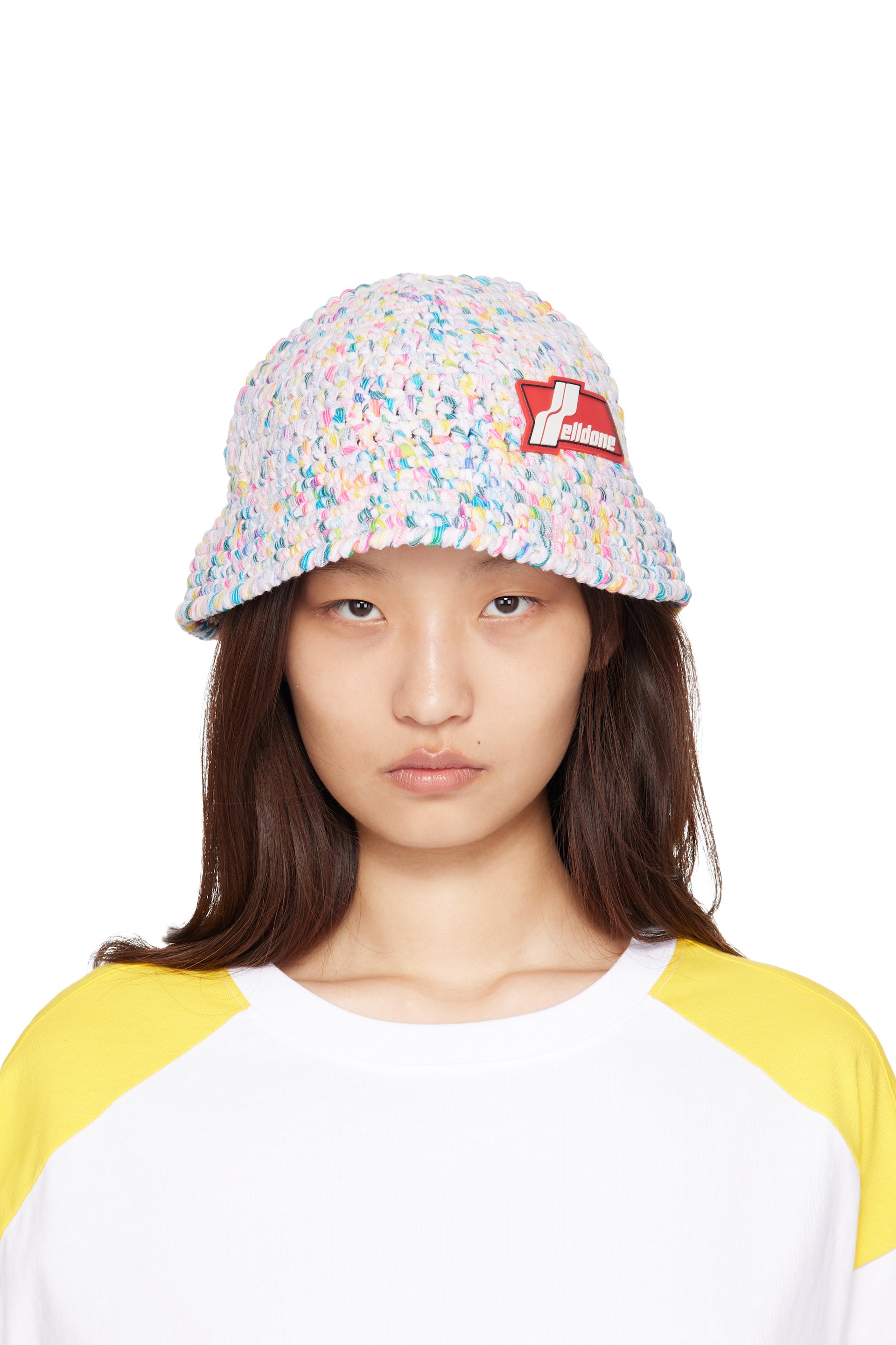We11done - Chapeau bob multicolore en crochet à logo