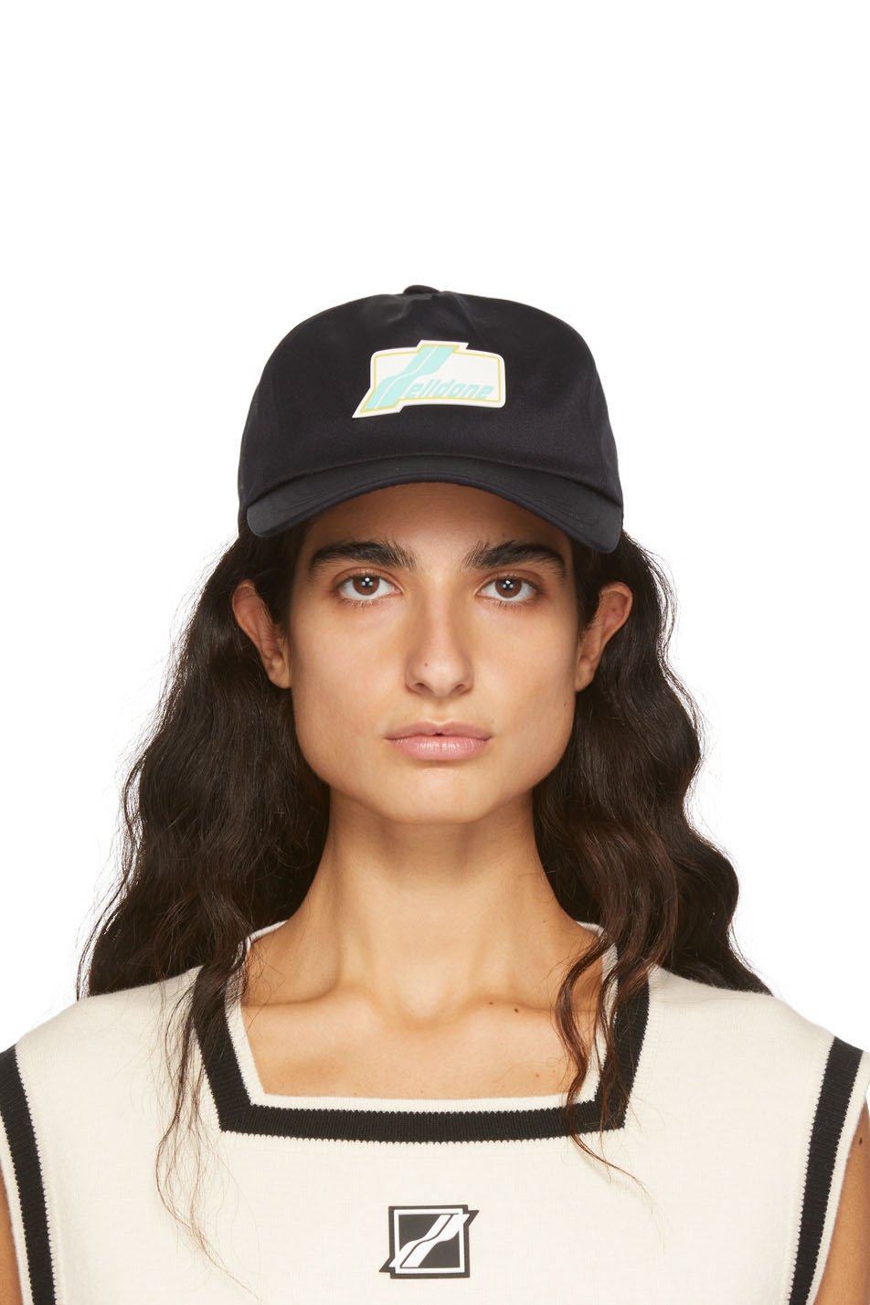 We11done - Casquette Wappen bleu marine à logo