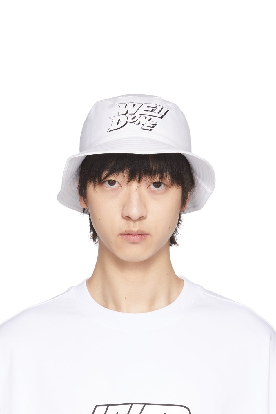 We11done - White Basic Logo Bucket Hat