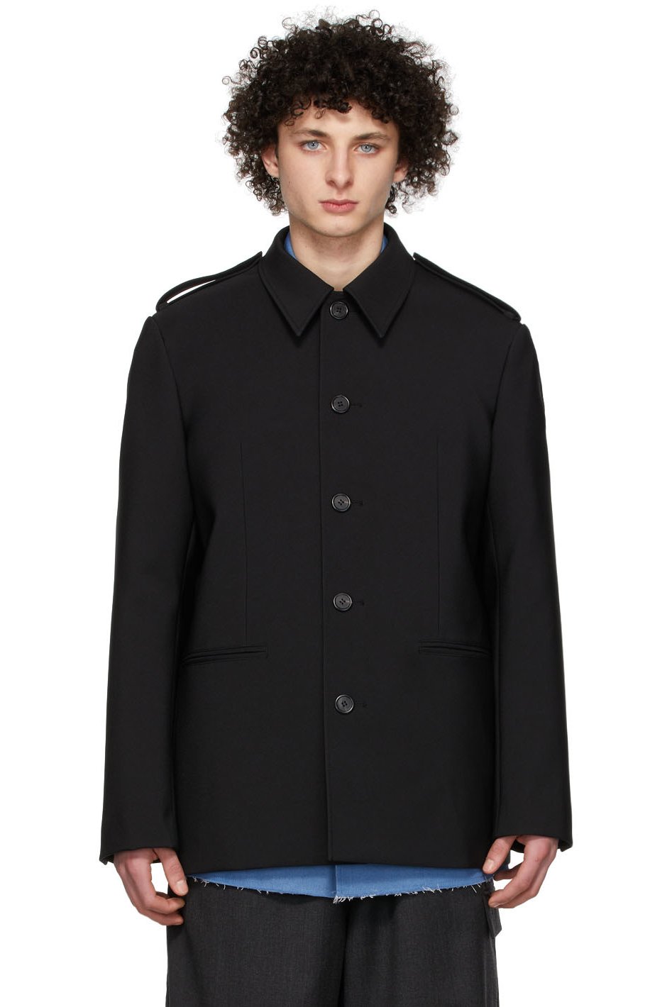 We11done - Blouson noir à col régulier