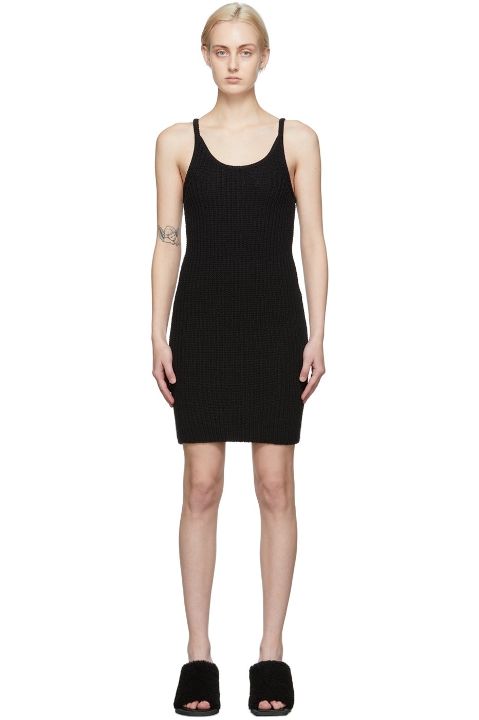 Arch The - Black Rib Knit Dress