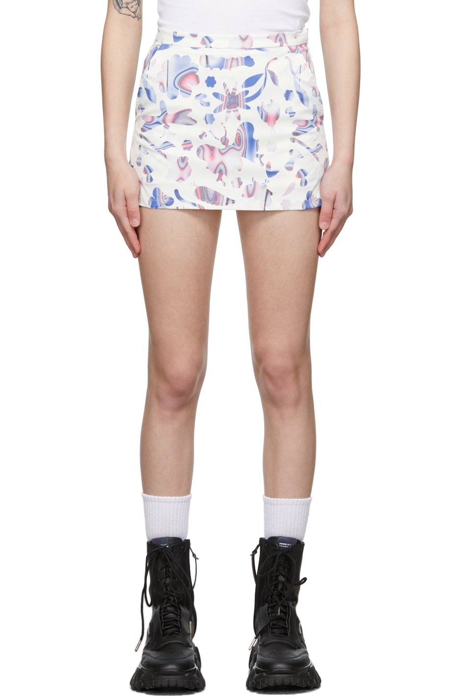 OK - Jupe-short blanche à motif