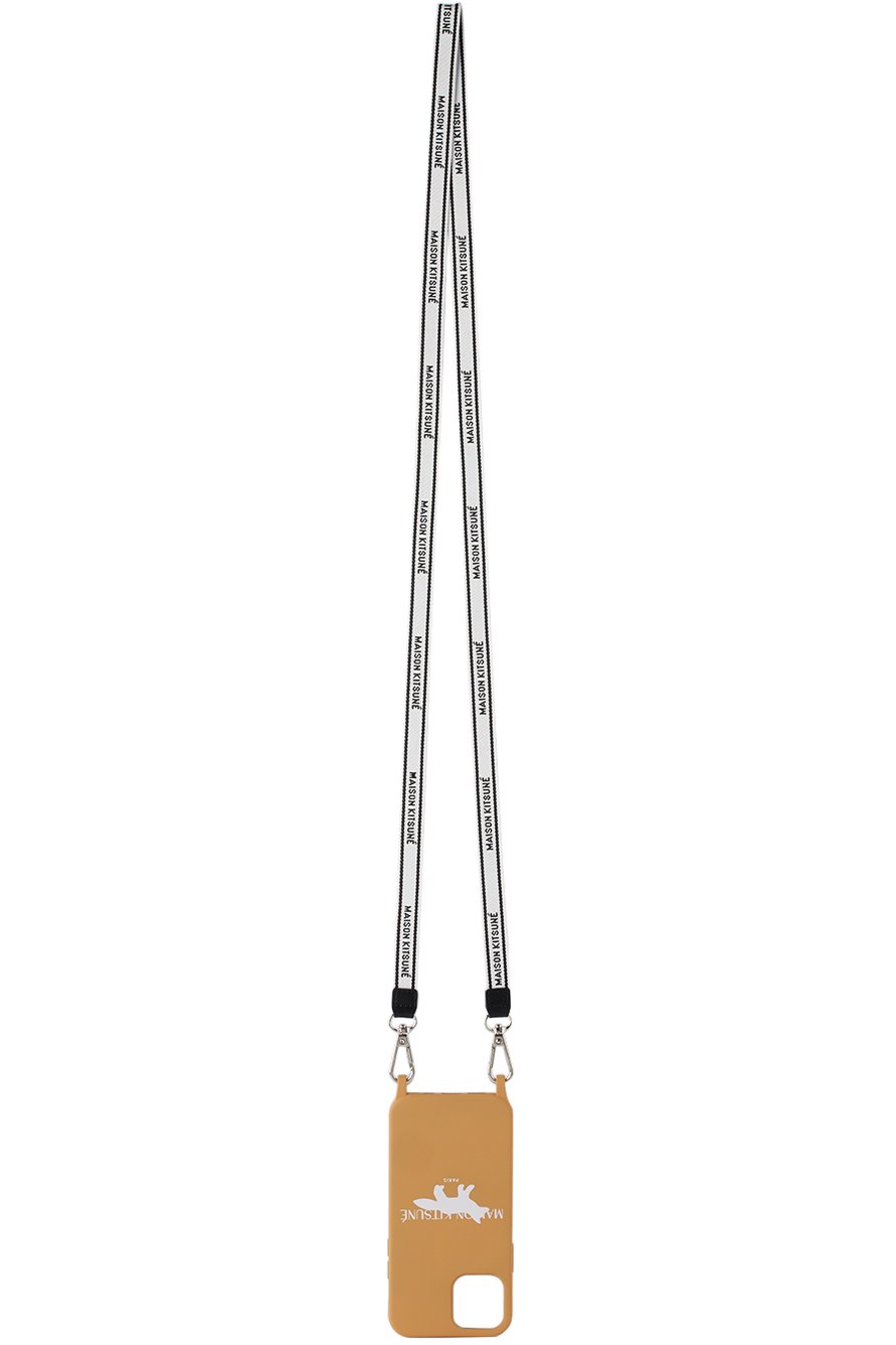Maison Kitsuné - Brown Stamp Logo Strap iPhone 12/12 Pro Case