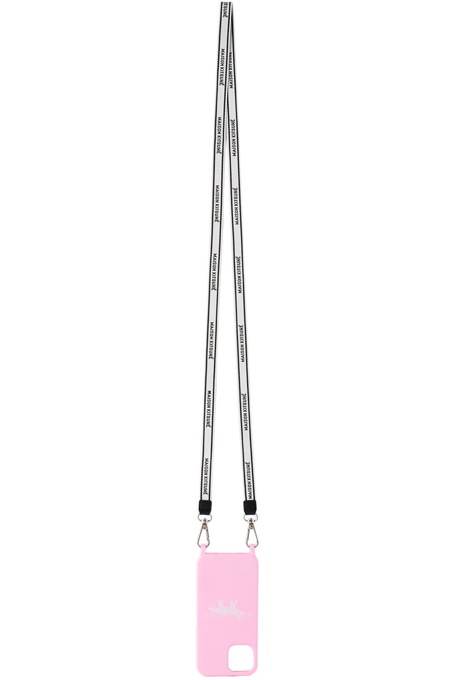 Maison Kitsuné - Pink Stamp Logo Strap iPhone 12/12 Pro Case