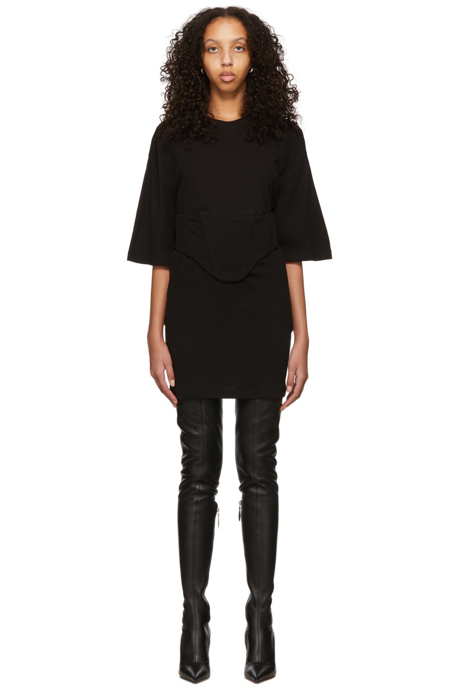 Dion Lee - Robe courte noire à corset