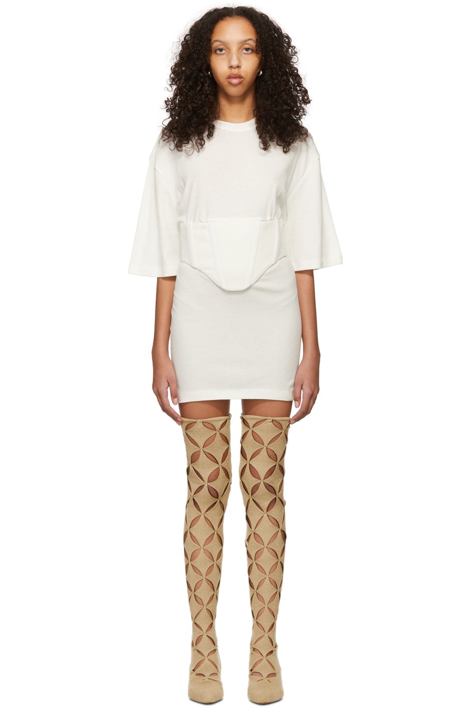 Dion Lee - Robe courte blanche à corset