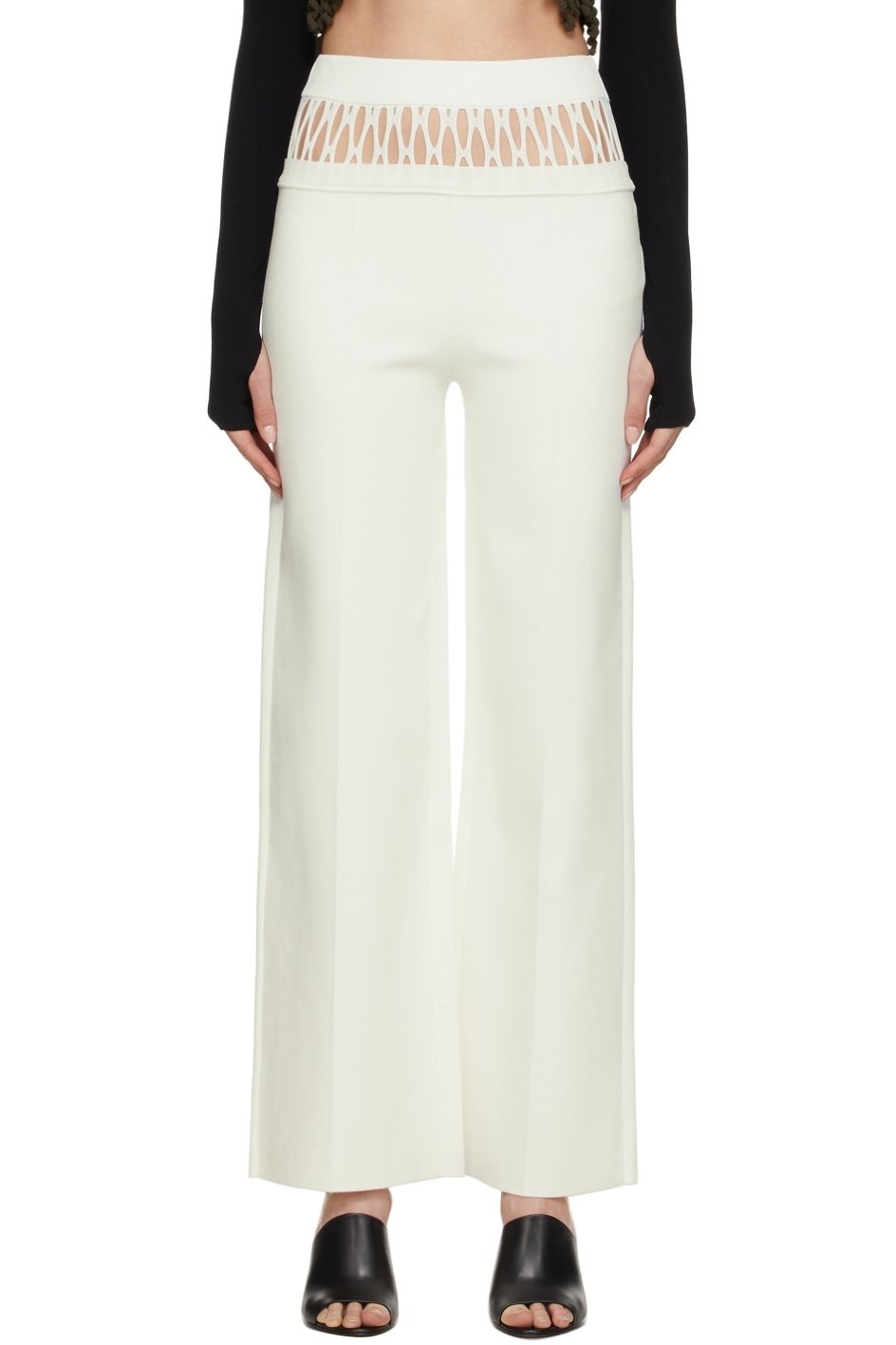 Dion Lee - Pantalon ajusté blanc en filet