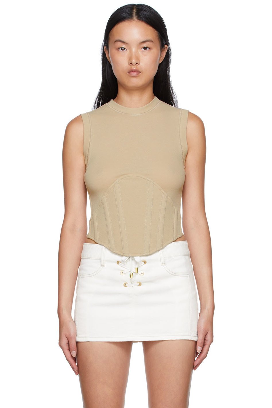 Dion Lee - Débardeur beige en coton