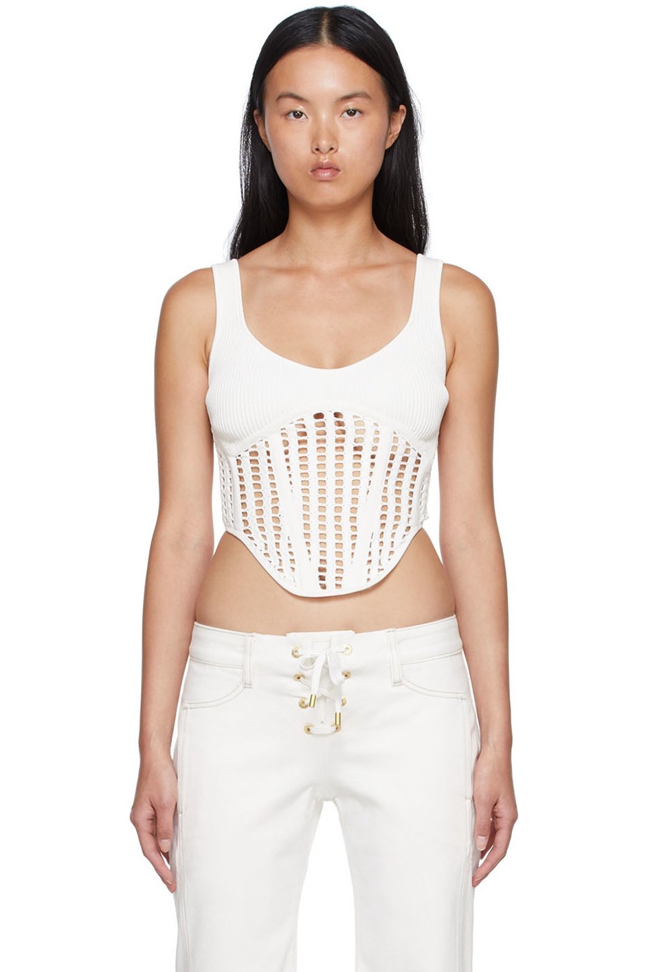 Dion Lee - Débardeur blanc en viscose recyclée