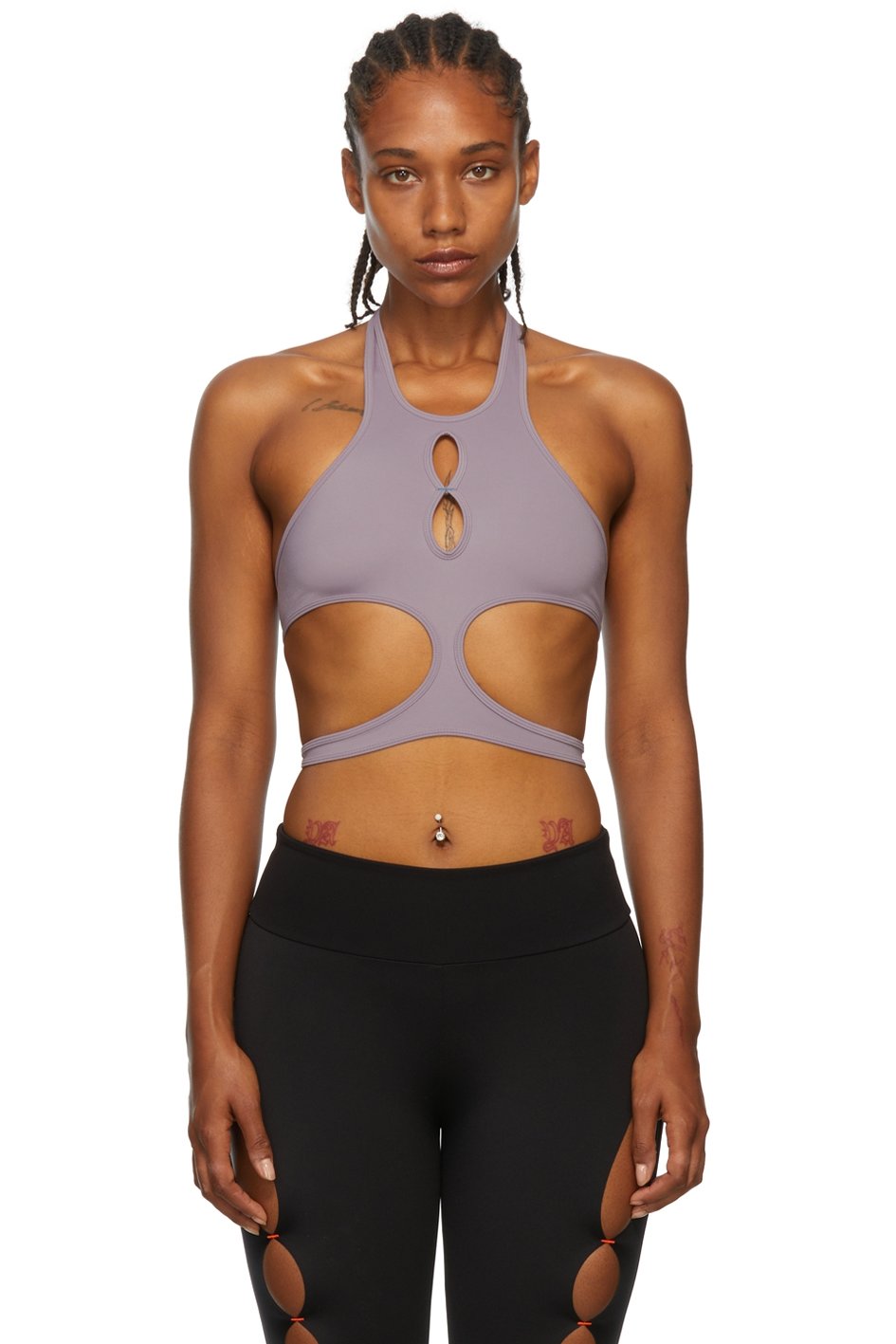 Rui - SSENSE Exclusive Purple Cut-Out Sport Bra