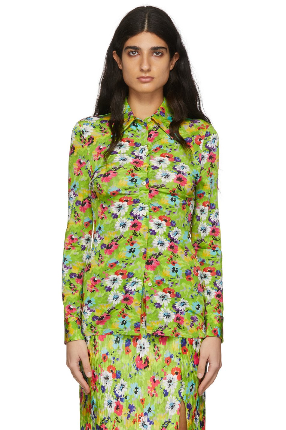 MSGM - Chemise verte en viscose