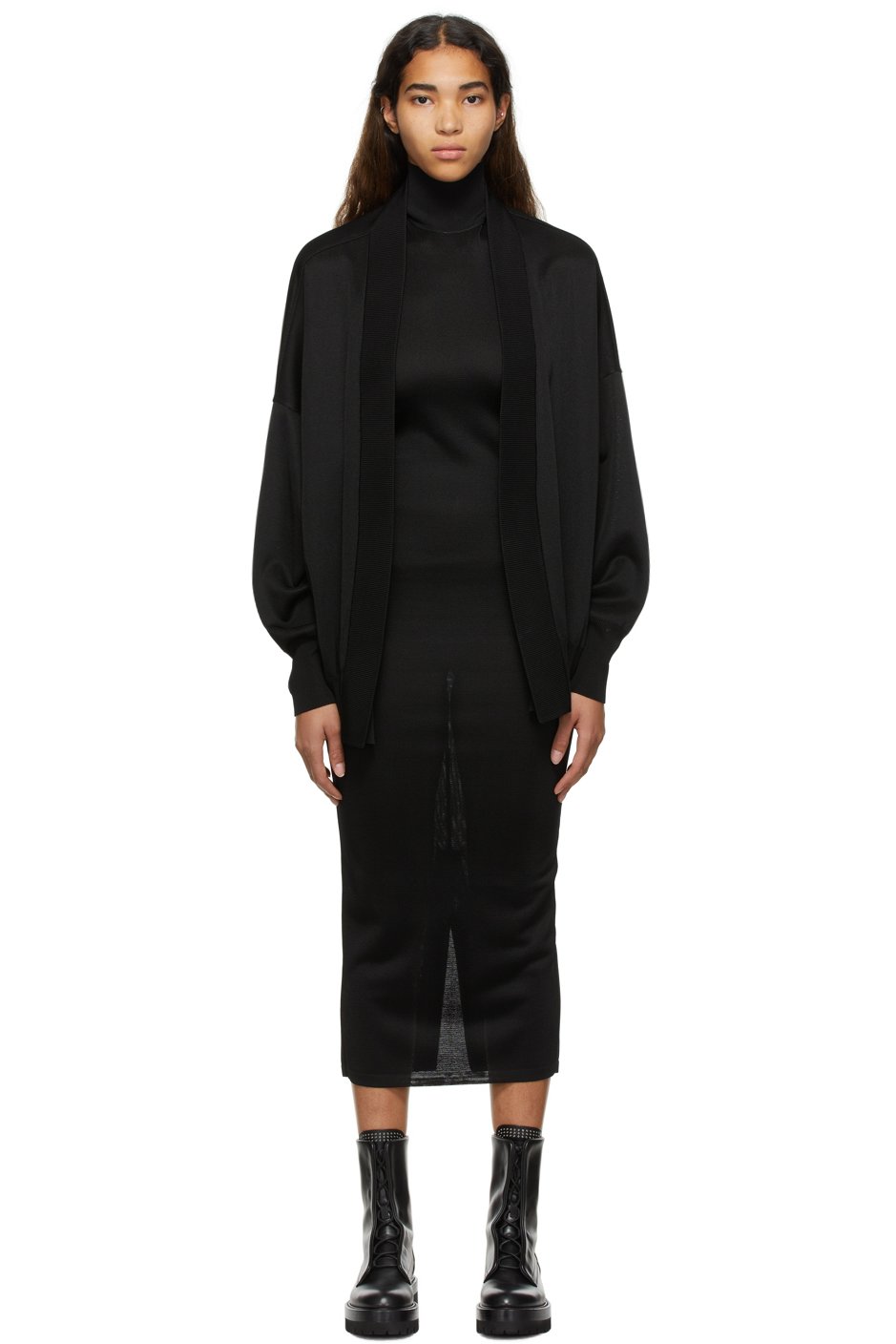 ALAÏA - Black Cardi Midi Dress