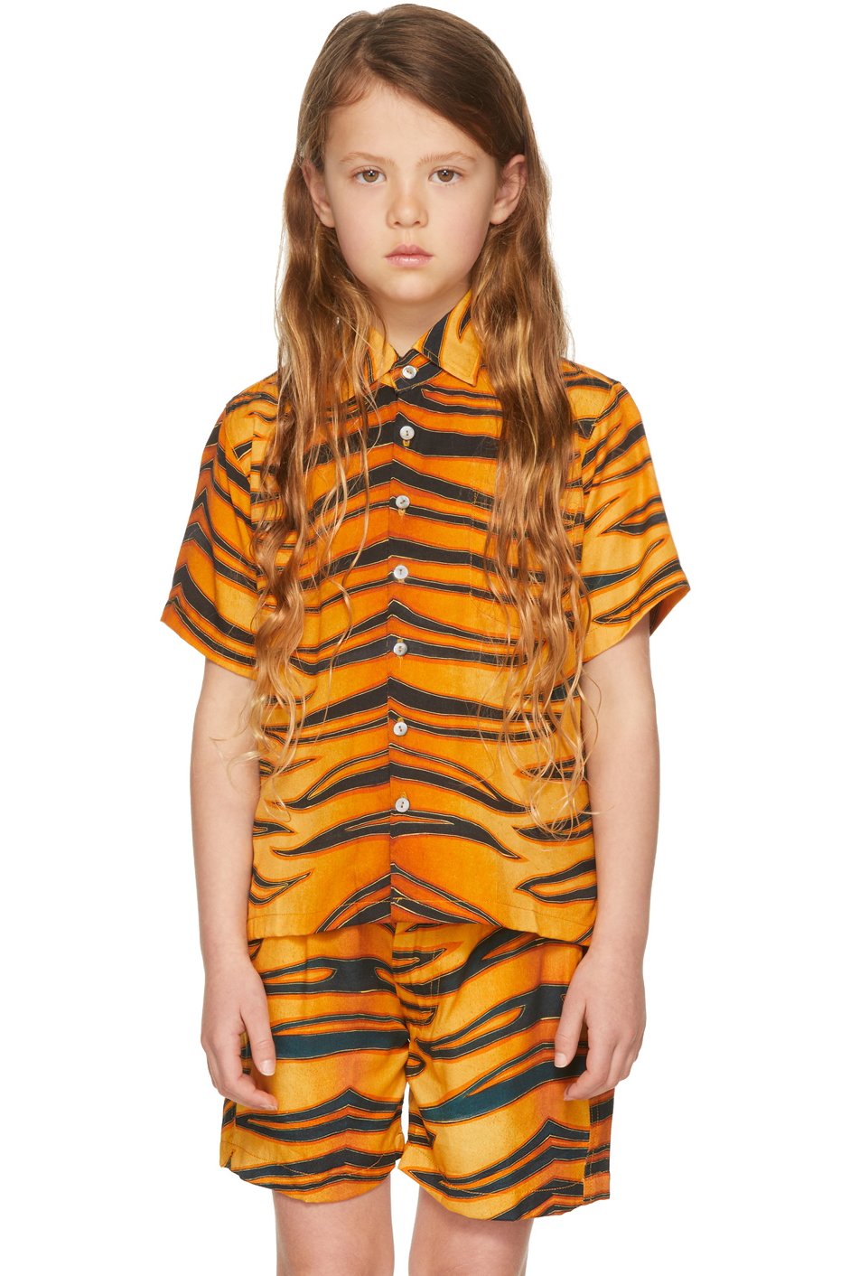 Endless Joy - SSENSE Exclusive Kids Black & Orange Harimau Short Sleeve Shirt