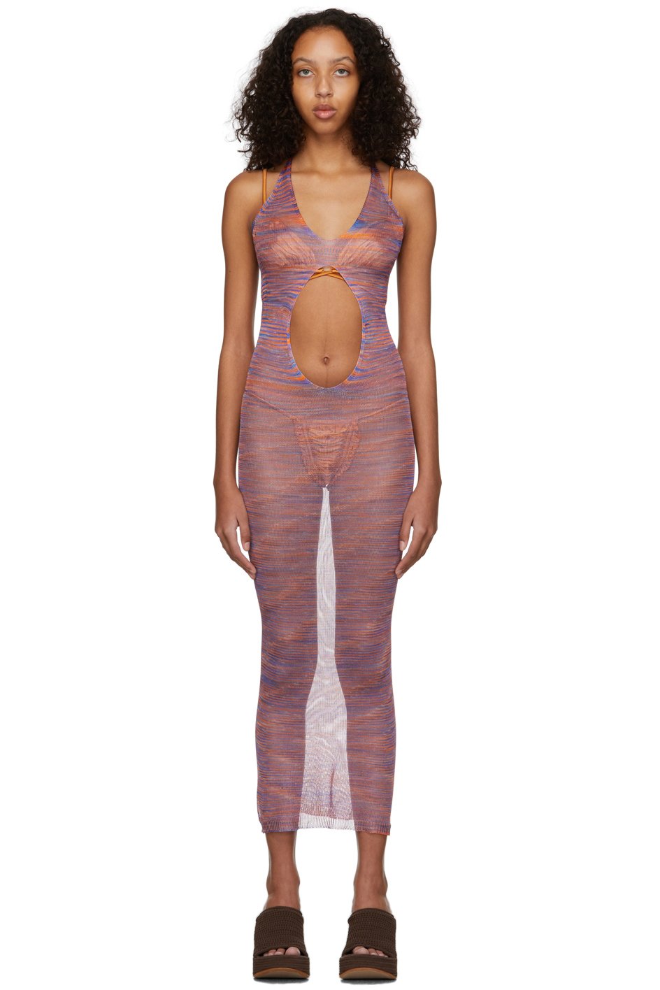 Isa Boulder - Robe longue Jelly orange et mauve