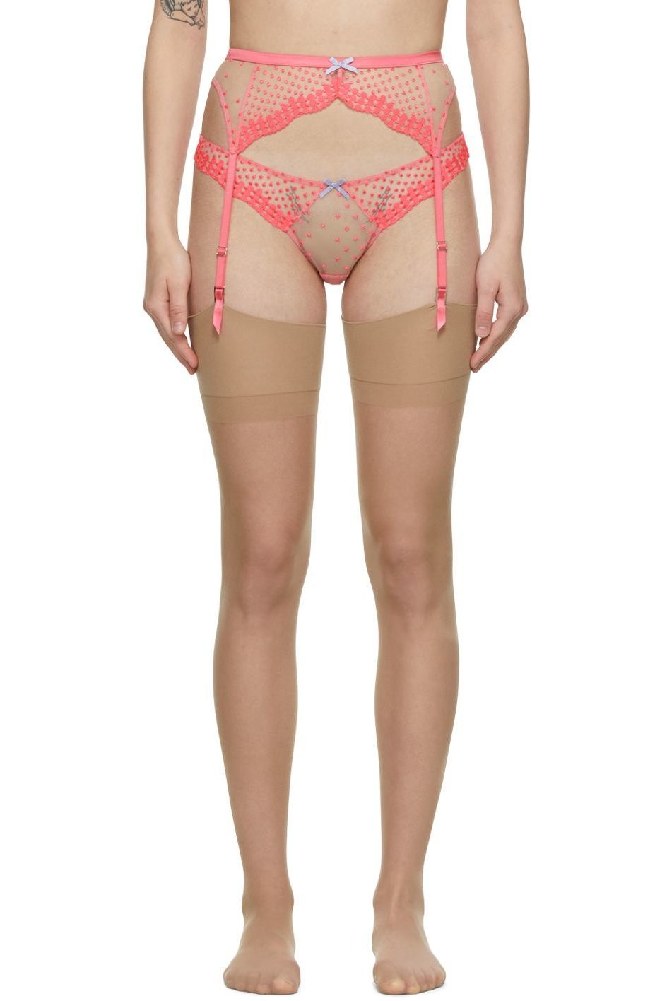 Fleur du Mal - Pink Dotty Garter Belt
