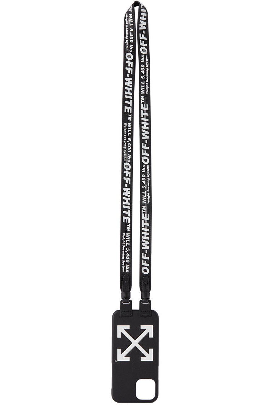 Off-White - Étui pour iPhone 12/12 Pro noir et blanc à collier