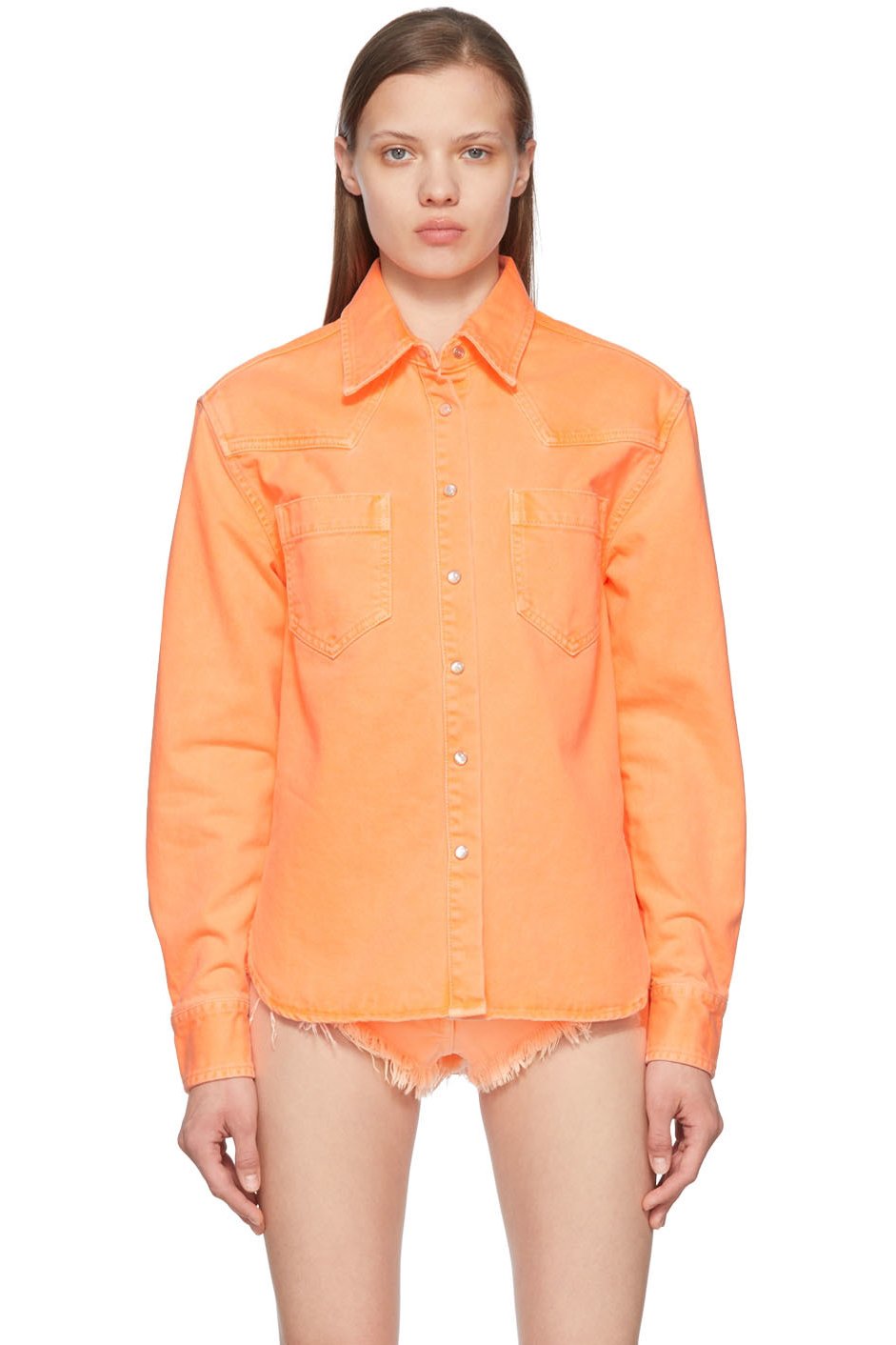 Palm Angels - Chemise orange en denim