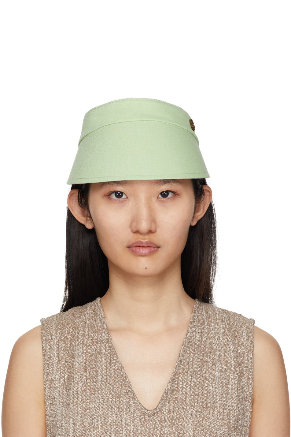 Maison Michel - Reversible Green Cotton Patty Visor