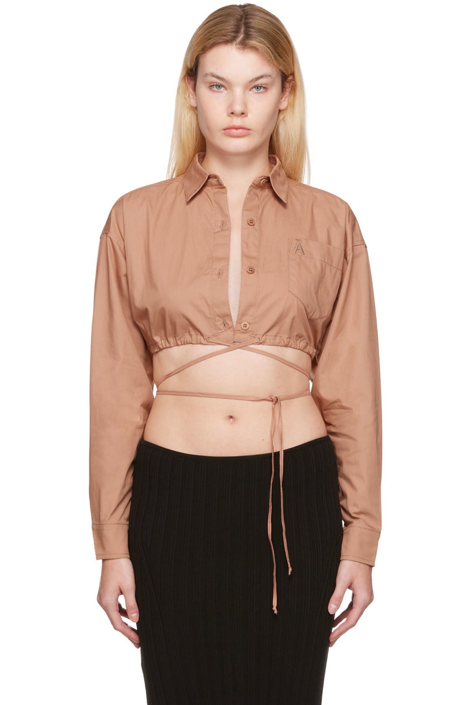 ANDREADĀMO - Chemise rose à cordon coulissant
