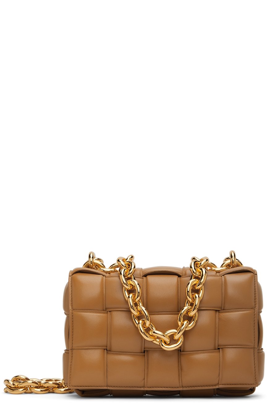 Bottega Veneta - Sac rembourré Cassette brun clair à chaine